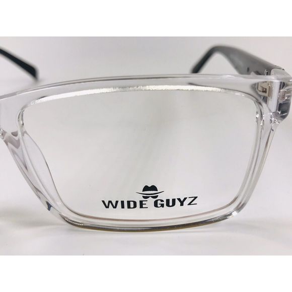 New Wide Guyz Crystal & Black BIG AL Eyeglasses 58mm for The Stylish Large Man - Picture 8 of 12